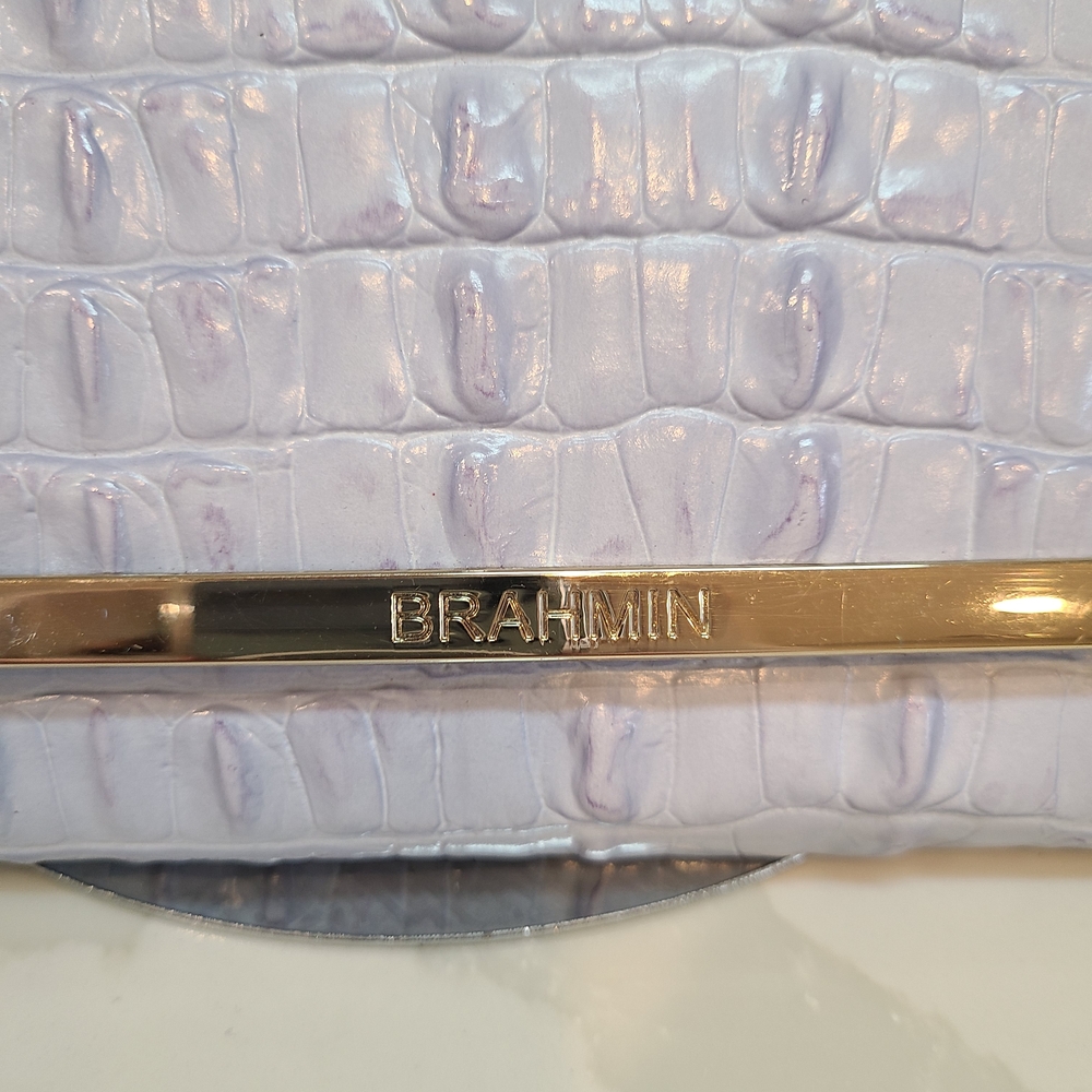 Brahmin Light Lavender Clutch Shoulder Bag EUC Vintage - Picture 2 of 8